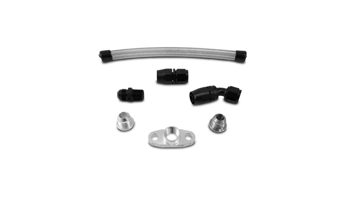 Vibrant Performance - 10280 - Universal Oil Drain Kit For T3/T4 Turbos (12 In. Long Line)