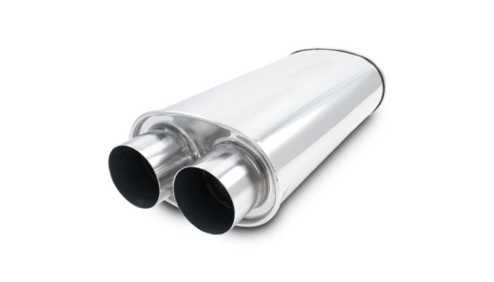 Vibrant Performance - 10535 - STREETPOWER Oval Muffler 2.50 In. Inlet/Outlet (Dual In/Out) - 15.00 In. Body Length