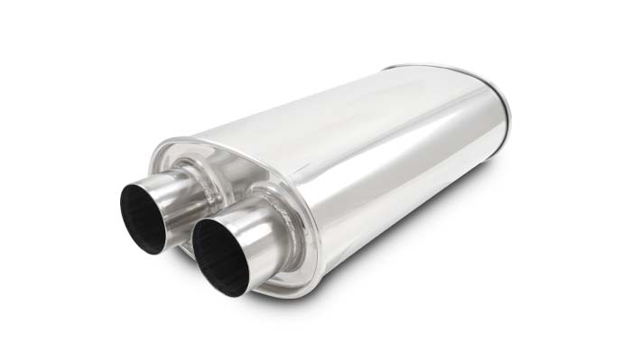 Vibrant Performance - 10536 - STREETPOWER Oval Muffler 3.00 In. Inlet/Outlet (Dual In/Out) - 15.00 In. Body Length