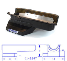 Load image into Gallery viewer, Canton 11-224T Oil Pan For GM Late Model Circle Track Pan T Sump Black