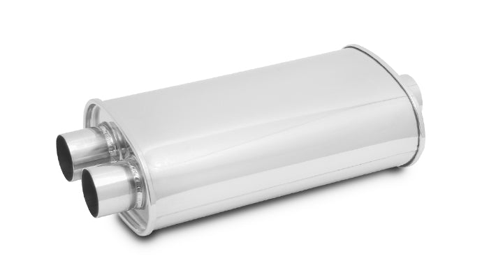 Vibrant Performance - 1110 - STREETPOWER Oval Muffler 2.5 In. Inlet (Center In - Dual Out)