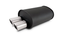 Load image into Gallery viewer, Vibrant Performance - 12315- STREETPOWER FLAT BLACK Oval Muffler With Dual 304SS Brushed Tips; Inlet ID: 2.50 In (63.5mm) Tip OD: 3.00 In (76.2mm); Muffler Body Size: 9.5 InW X 6.75 InH X 15 InL; Tip Location: Offset Bottom