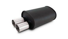 Load image into Gallery viewer, Vibrant Performance - 12325- STREETPOWER FLAT BLACK Oval Muffler With Dual 304SS Brushed Tips; Inlet ID: 2.50 In (63.5mm) Tip OD: 3.00 In (76.2mm); Muffler Body Size: 9.5 InW X 6.75 InH X 15 InL; Tip Location: Offset Bottom