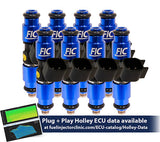 1440cc (110 lbs/hr at OE 58 PSI fuel pressure) FIC Fuel Injector Clinic Injector Set for Holley GM and FORD (High-Z) (ish01-1440h)