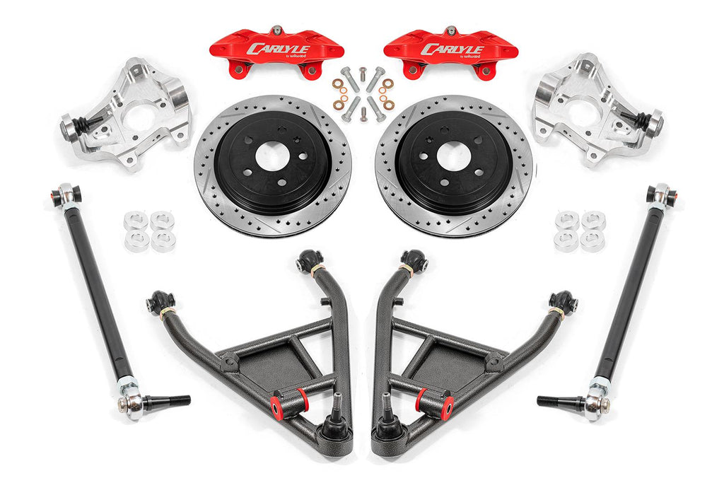 2014-2019 Corvettes BMR 15" Conversion Kit By Carlyle Racing, Drilled And Slotted Rotors, Red Calipers