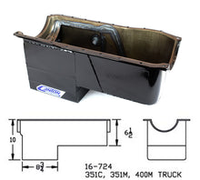 Load image into Gallery viewer, Canton 16-724 Oil Pan 351C Ford Rear Sump 4X4 Truck Oil Pan Black Powder Coat