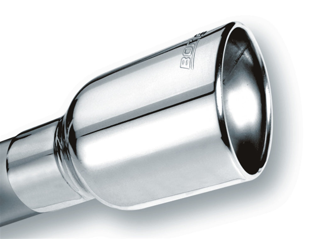 Tip 2.5in Inlet/ 4in Outlet Single Round Rolled-Edge Angle-Cut Lined