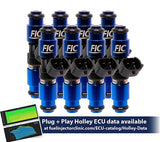 2150cc (110 lbs/hr at OE 58 PSI fuel pressure) FIC Fuel Injector Clinic Injector Set for Holley GM and FORD (High-Z) (ish01-2150h)