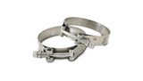 Vibrant Performance - 2787 - Stainless Steel T-Bolt Clamps (Pack Of 2) - Clamp Range: 1.30 In.-1.50 In.