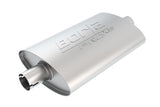 ProXS Muffler 2.25in Center Inlet/ 2.25in Center Outlet 4ft X 9.5in Oval X 14in Long Body Notched Necks