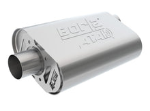 Load image into Gallery viewer, CrateMuffler(r) Muffler Ford Small Block 289/ 302/ 351W CID V8 High Output &amp; Big Block 390/ 427/ 428/ 460 CID V8 Moderate Output FE Series 2.5 In. Offset Inlet/ 2.5 In. Center Outlet ATAK(r)