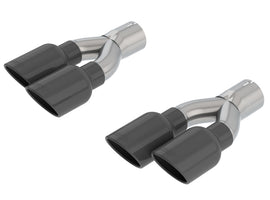 2018-2021 Jeep Grand Cherokee Trackhawk WK2 Tip Kit Dual Round Rolled Angle-Cut Black Chrome