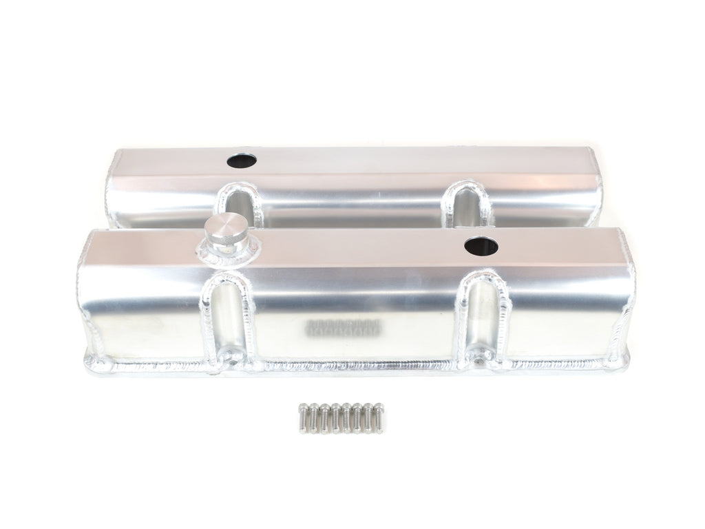 Canton 66-201 Valve Covers Lasercut Rail Small Block Chevy W Fill & PCV Ports