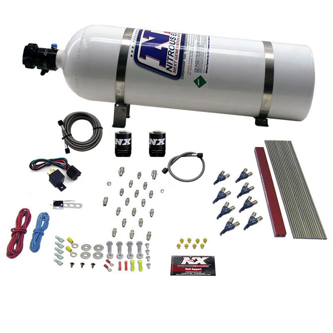 Nitrous Express 8 CYLINDER LT1 LS1 PRO PIRANHA NOZZLE GAS WITH 15LB BOTTLE