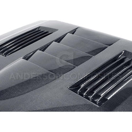 Anderson Composites AC-HD1011FDMU-SS Type-SS Heat Extractor Carbon Fiber Hood For 2010-2014 Shelby GT500 And 2013-2014 Ford Mustang