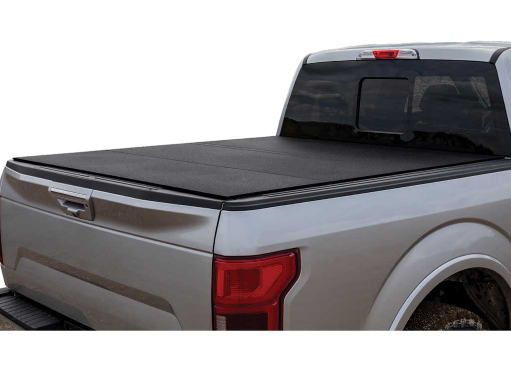 04-26 Ford F-150 LOMAX® Hard Tri-Fold Cover (Urethane Aluminum) 5.6 Ft Bed