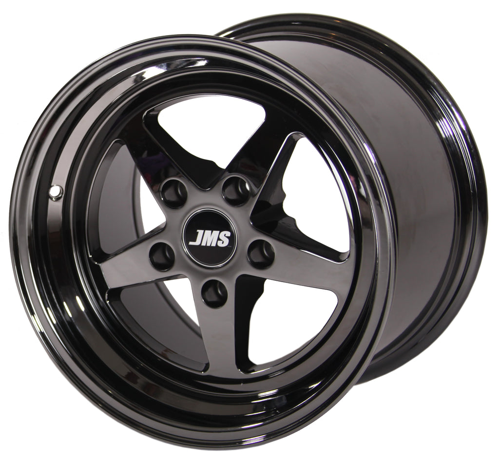 Avenger Series Race Wheels - Black Chrome; 15 Inch X 10 Inch Rear Wheel W/ Lug Nuts -- Fits 1994-2004 Mustang GT And V6