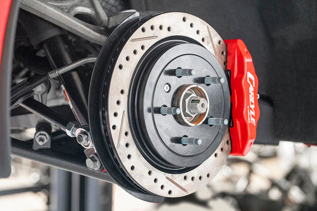 2014-2019 Corvettes BMR 15" Conversion Kit By Carlyle Racing, Drilled And Slotted Rotors, Red Calipers