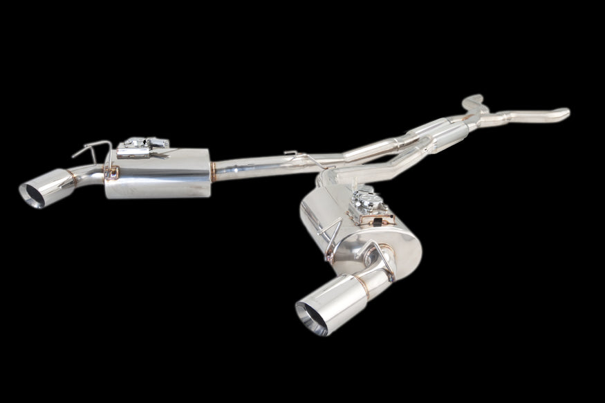 Chevrolet Camaro 2010+ Stainless Steel Twin 3" High Flow Cat-Back System With Varex Mufflers; Exhaust System Kit