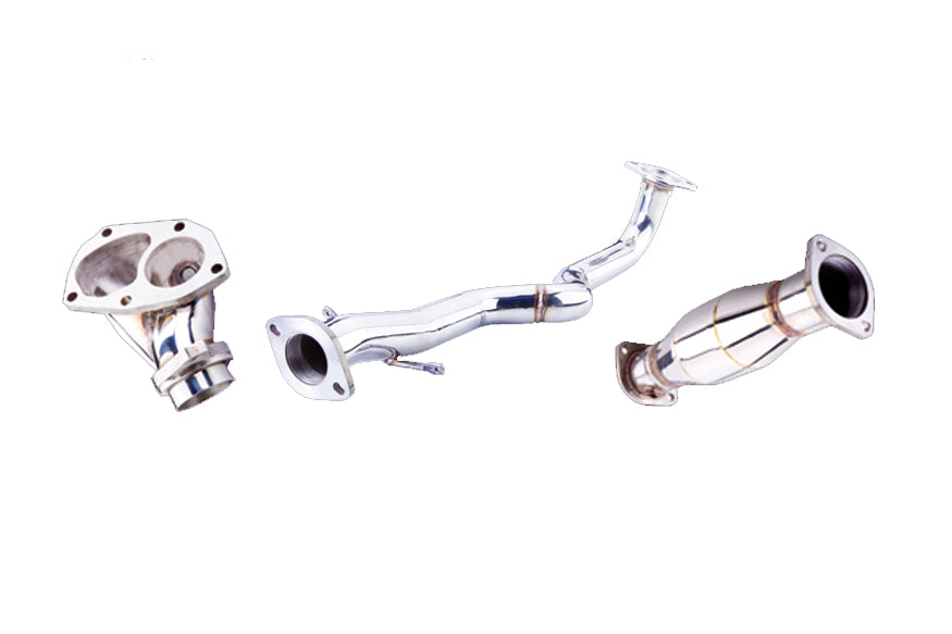 Mitsubishi Evolution 789 3" Stainless Steel Dump Pipe And High Flow Metallic Cat; Exhaust Manifold Down Pipe