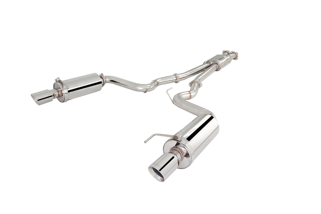 Ford Mustang GT 2015- Twin 3" Stainless Steel Cat-Back Exhaust System (Round Rear Mufflers); Exhaust System Kit