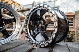F00170067P50 Forgestar D5 Drag Wheel 17x10 5x114.3 50mm Gloss Black w/ Machined Lip Beadlock - Lock It Up Performance