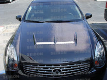 Load image into Gallery viewer, Seibon Carbon HD0305INFG352D-JS JS-style Carbon Fiber Hood For 2003-2007 Infiniti G35 2DR