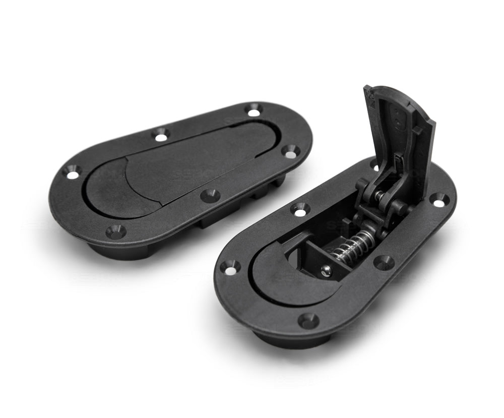 Seibon Carbon HOODPINS-120-7000 AeroCatch Plus Flush Hood Latch And Pin Kit - Black - No Lock - Seibon Edition