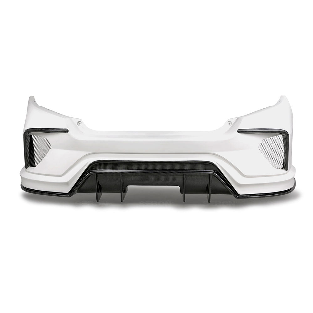 Seibon Carbon RB16HDCV4-TT-GF TT-style Fiberglass/carbon Fiber Rear Bumper For 2016-2020 Honda Civic 4 Dr