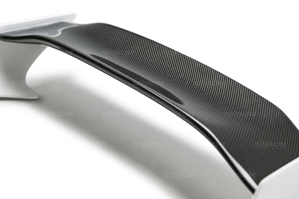 Seibon Carbon RS16HDCV4-TT-GF TT-style Fiberglass Rear Spoiler With Carbon Fiber Center For 2016-2020 Honda Civic 4 Dr