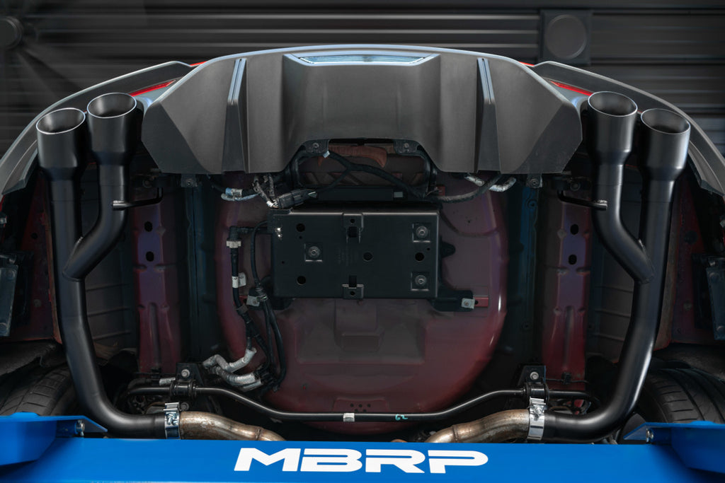 18-23 Mustang GT MBRP Exhaust 2.5in. Axle Back With Quad 4in. Dual Wall Tips; Non Active Exhaust T304