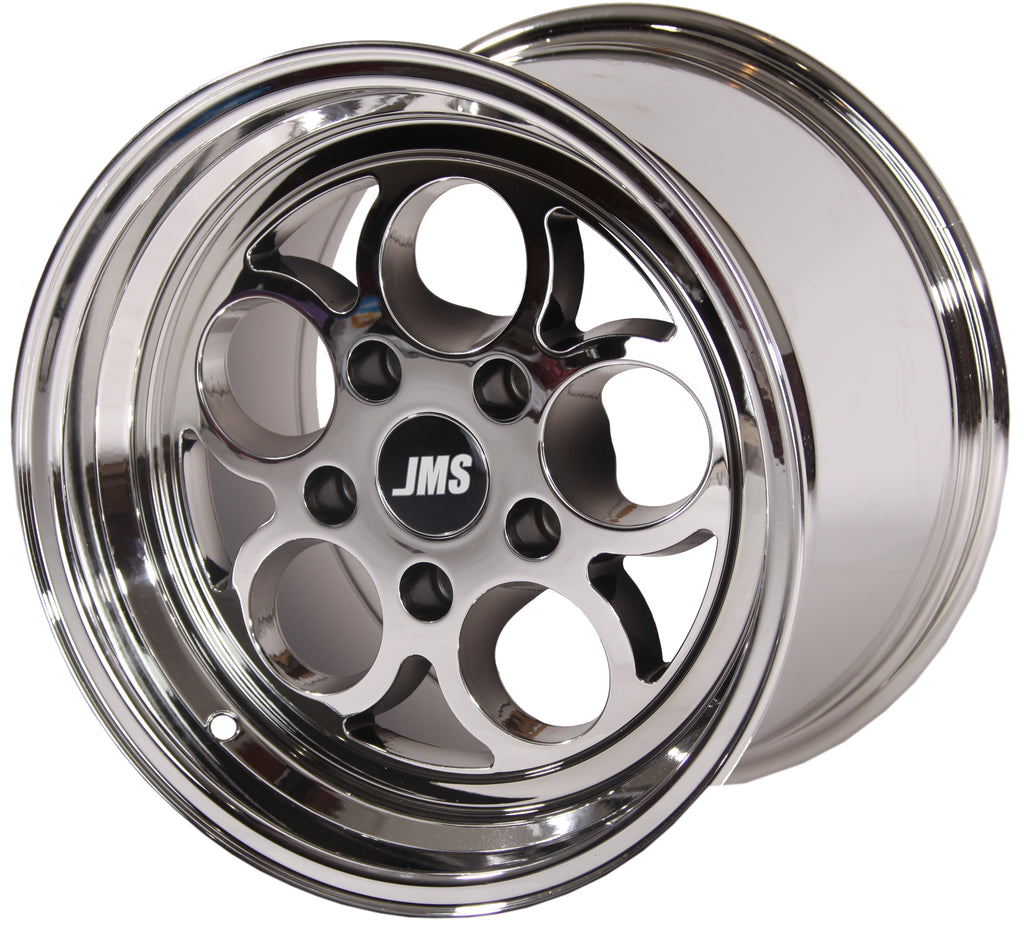 Savage Series Race Wheels - White Chrome; 15 Inch X 10 Inch Rear Wheel W/ Lug Nuts -- Fits 1994-2004 Mustang GT And V6