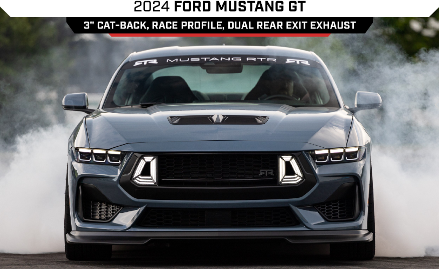 24-26 Mustang GT MBRP Exhaust 3in. Cat Back Race Version; 4.5in. CF Tips