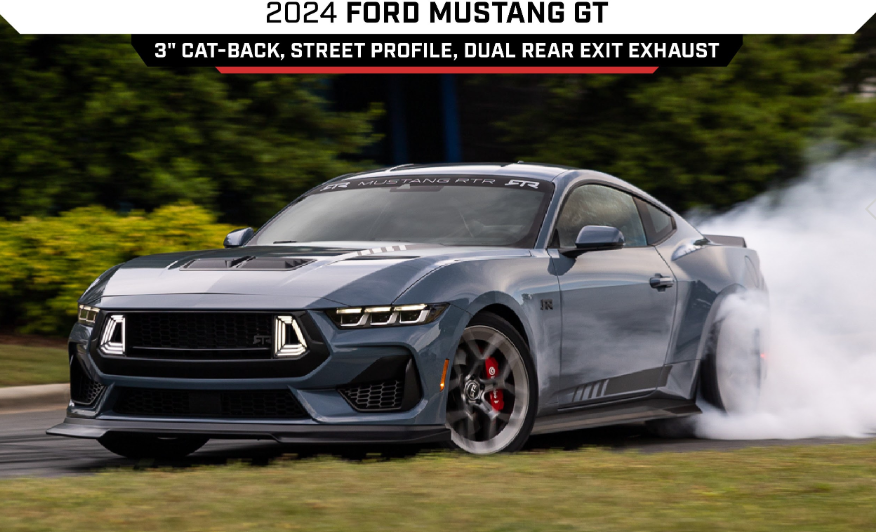 24-26 Mustang GT MBRP Exhaust 3in. Cat Back Street Version; 4.5in. CF Tips