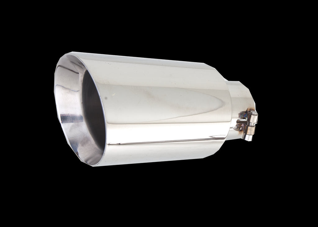 Round Angle Cut Double Wall With 3" Slip Joint Inlet (Short Tip); Exhaust Tail Pipe Tip