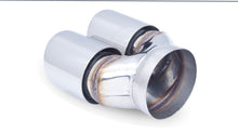 Load image into Gallery viewer, Twin 3.5&quot; Round Angle Cut Dual Wall 3&quot; Inlet; Exhaust Tail Pipe Tip