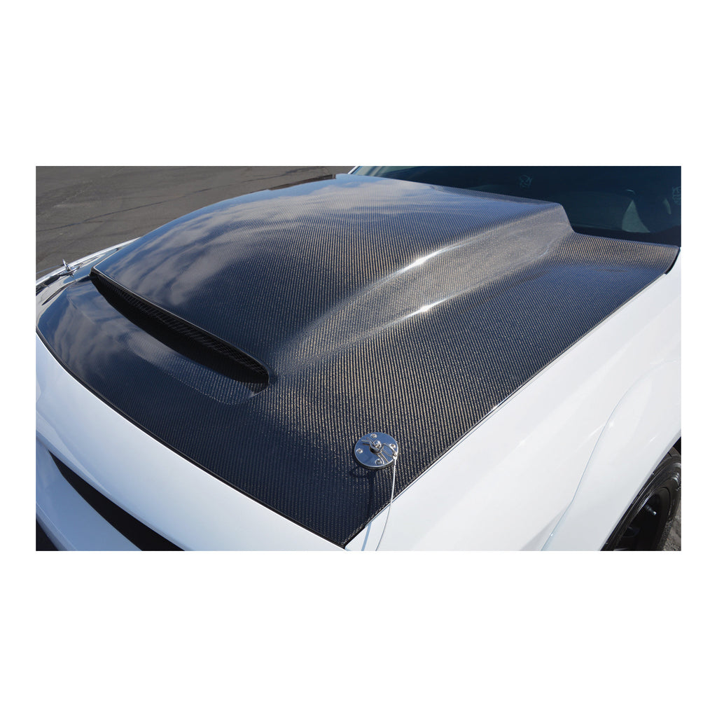 18-23 Challenger Anderson Composites AC-HD18DGCHDM-KB Type-DP Carbon Fiber Demon Style Cowl Hood