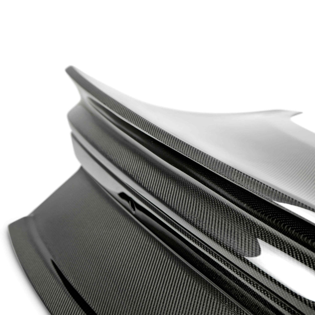 15-23 Ford Mustang Anderson Composites AC-TL15FDMU-SA-DS Type-ST Double Sided Carbon Fiber Decklid With Integrated Spoiler