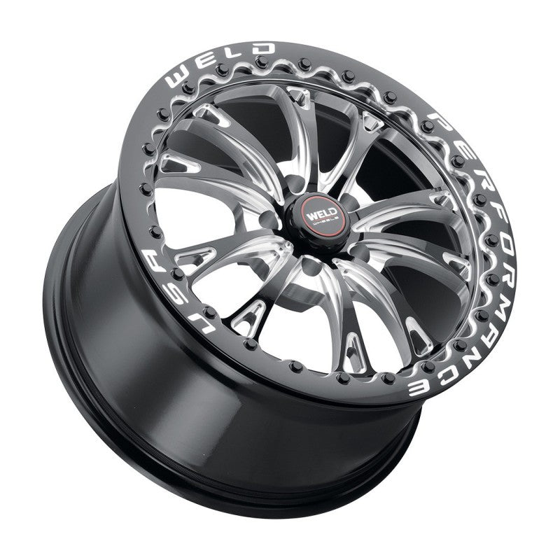 17x10 Weld Belmont Beadlock Gloss Black W/ Milled Spoke 5x112 +40 BS7.1