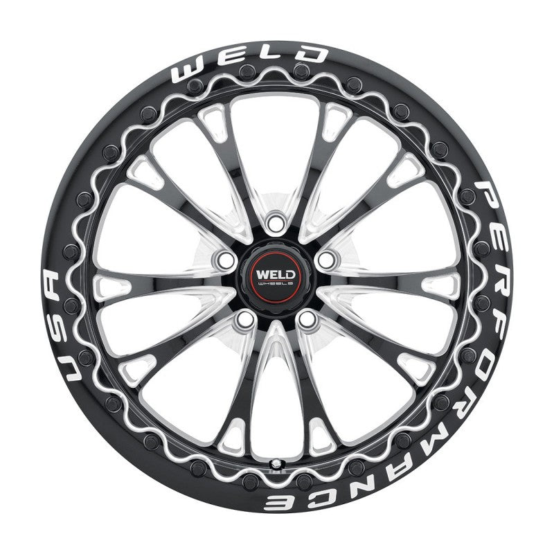 18x12 Weld Belmont Drag Beadlock Gloss Black W/ Milled Spoke 5x120.65 ET55 BS8.7