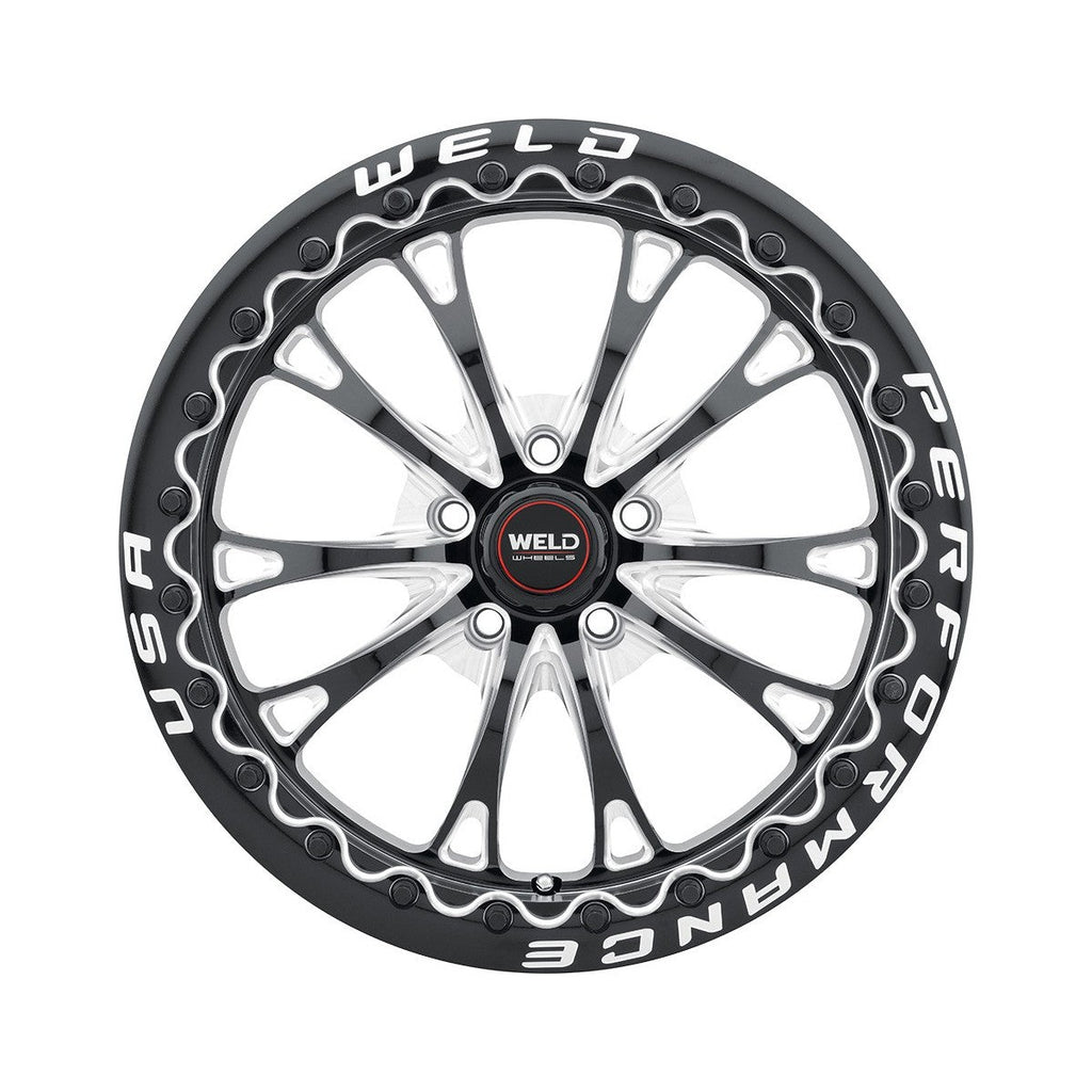 15x10 Weld Belmont Beadlock Gloss Black W/ Milled Spoke 5x120.65 ET45 BS7.27