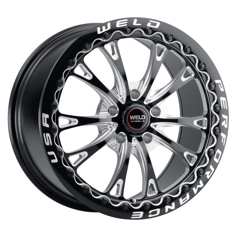 18x12 Weld Belmont Drag Beadlock Gloss Black W/ Milled Spoke 5x120.65 ET55 BS8.7