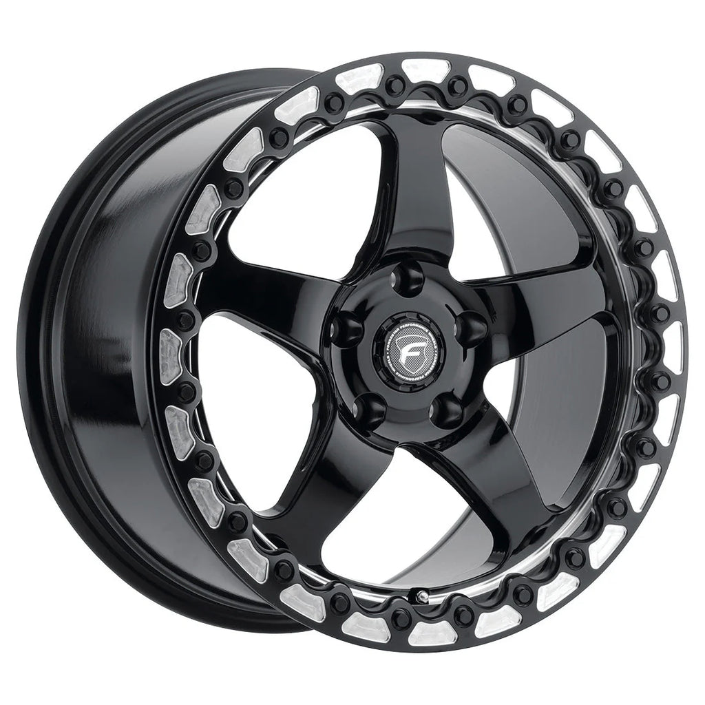 15x10 Forgestar D5 Beadlock Gloss Black w/ Machined Lip 5x114.3 ET25 BS6.5