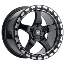 Load image into Gallery viewer, 15x10 Forgestar D5 Beadlock Gloss Black w/ Machined Lip 5x114.3 ET25 BS6.5