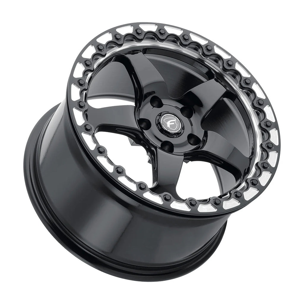 15x10 Forgestar D5 Beadlock Gloss Black w/ Machined Lip 5x114.3 ET25 BS6.5