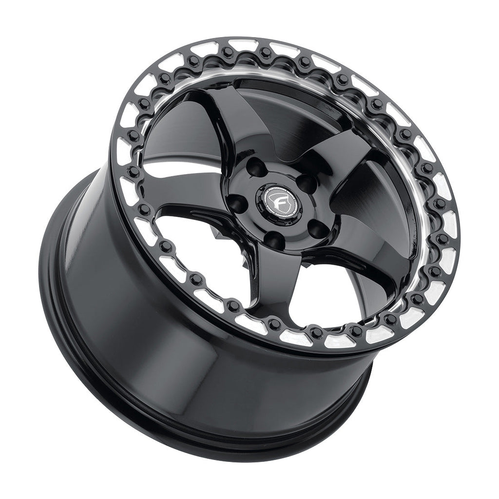 15x10 Forgestar D5 Beadlock Gloss Black w/ Machined Lip 5x120.65 ET50 BS7.5