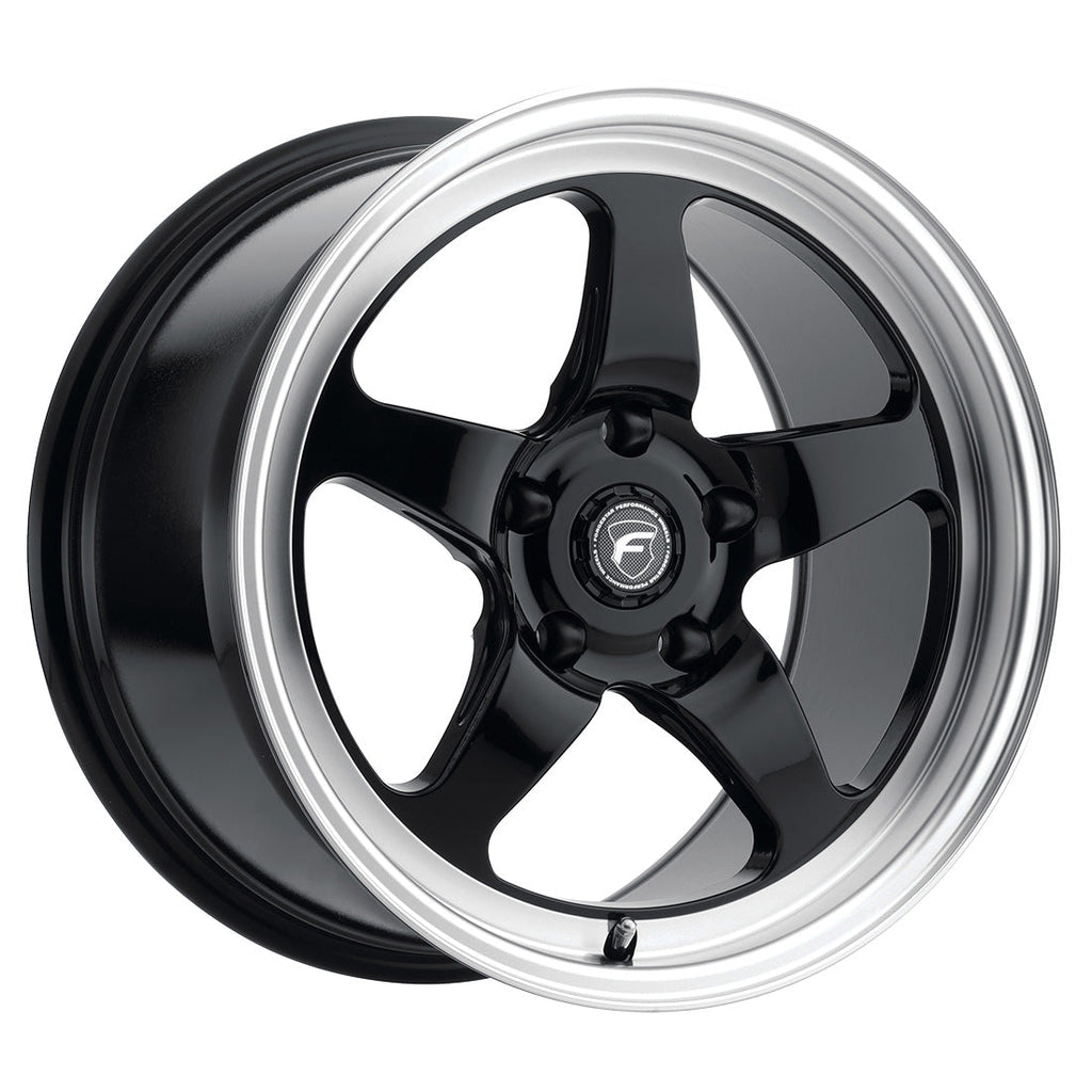 18x12 Forgestar D5 Drag Gloss Black W/ Machined Lip 5x120.65 ET50 BS8.5