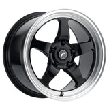 18x9 Forgestar D5 Drag Gloss Black W/ Machined Lip 5x114.3ET+35 BS6.4