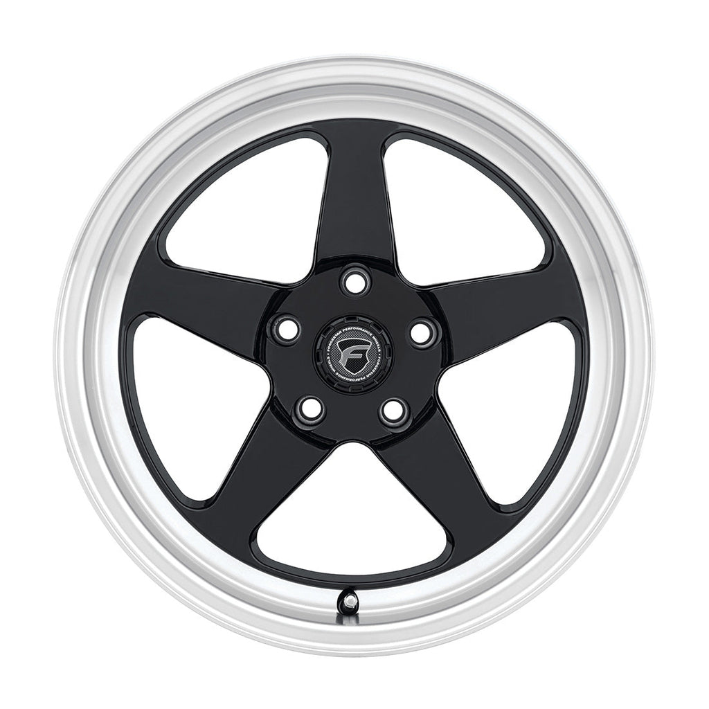 Forgestar D5 Drag Wheel 18x5 5x120 -23mm Gloss Black w/ Machined Lip