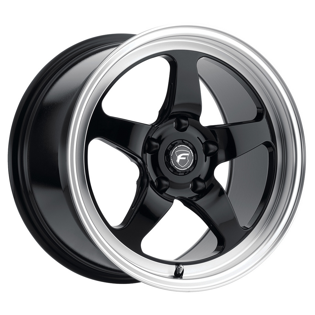 18x10 Forgestar D5 Gloss Black w/ Machined Lip 5x114.3 ET42 BS7.1